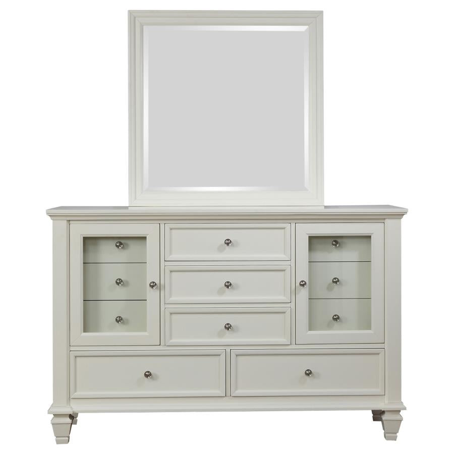 Sandy Beach 11-drawer Dresser with Mirror Cream White - 201303M