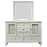 Sandy Beach 11-drawer Dresser with Mirror Cream White - 201303M