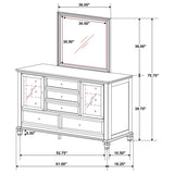 Sandy Beach 11-drawer Dresser with Mirror Cream White - 201303M