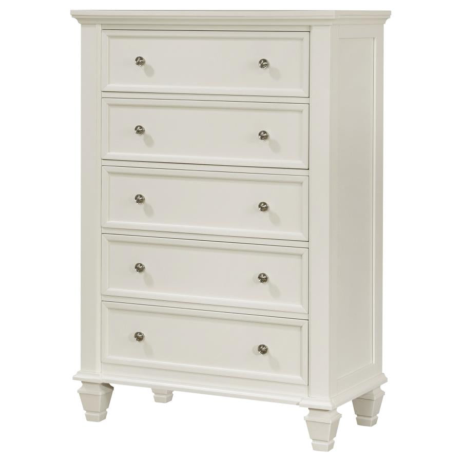 Sandy Beach 5-drawer Bedroom Chest Cream White - 201305