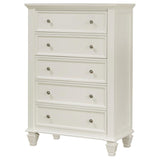 Sandy Beach 5-drawer Bedroom Chest Cream White - 201305