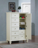 Sandy Beach 8-drawer Door Chest Cream White - 201308