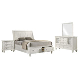 Sandy Beach 4-piece Eastern King Bedroom Set Cream White - 201309KE-S4