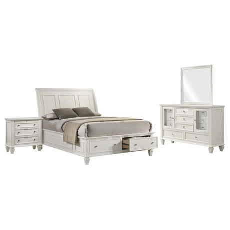 Sandy Beach 4-piece Eastern King Bedroom Set Cream White - 201309KE-S4
