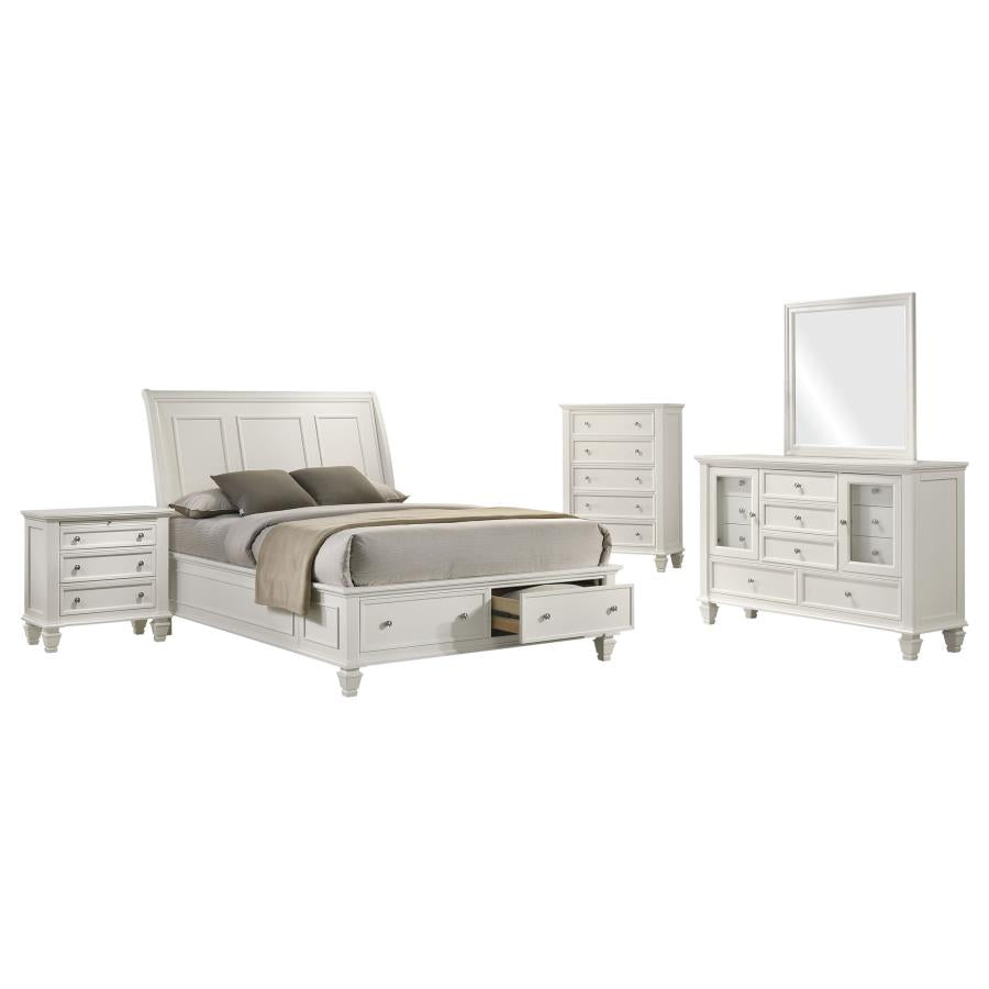Sandy Beach 5-piece Eastern King Bedroom Set Cream White - 201309KE-S5