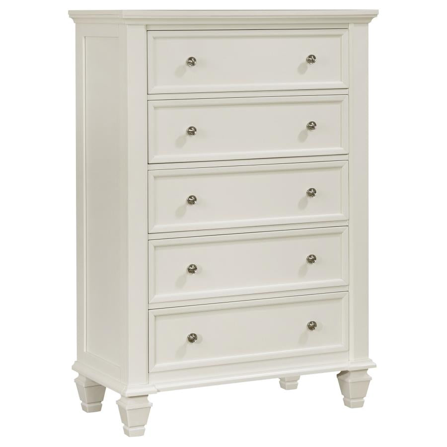 Sandy Beach 5-piece Eastern King Bedroom Set Cream White - 201309KE-S5