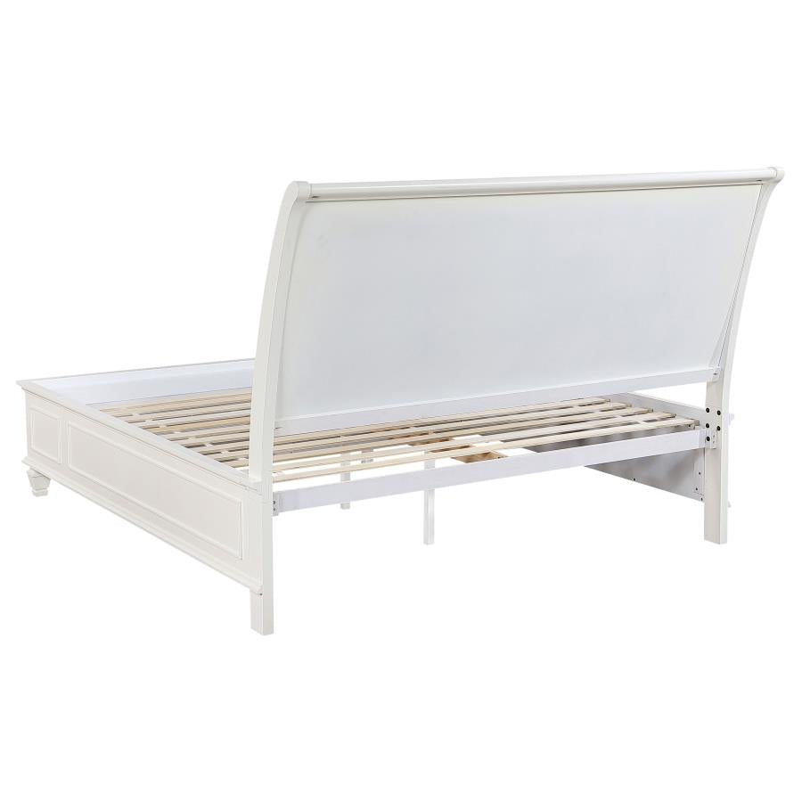 Sandy Beach Wood Eastern King Storage Panel Bed Cream White - 201309KE