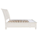 Sandy Beach Wood Eastern King Storage Panel Bed Cream White - 201309KE