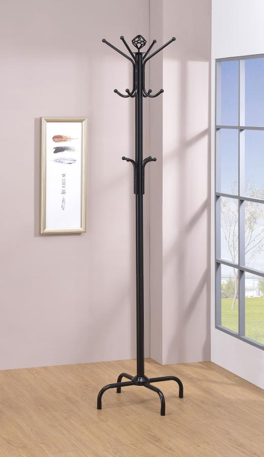 Collier 12 Hook Freestanding Coat Rack Hat Hanger Black - 2019
