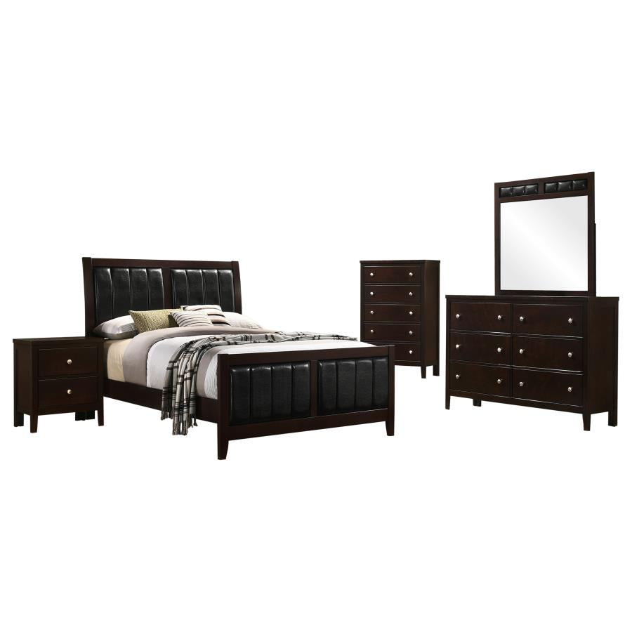 Carlton 5-piece Full Bedroom Set Cappuccino - 202091F-S5