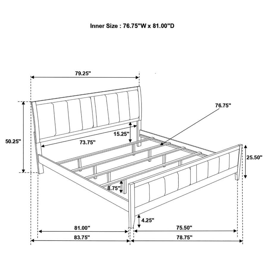 Carlton 4-piece Eastern King Bedroom Set Cappuccino - 202091KE-S4