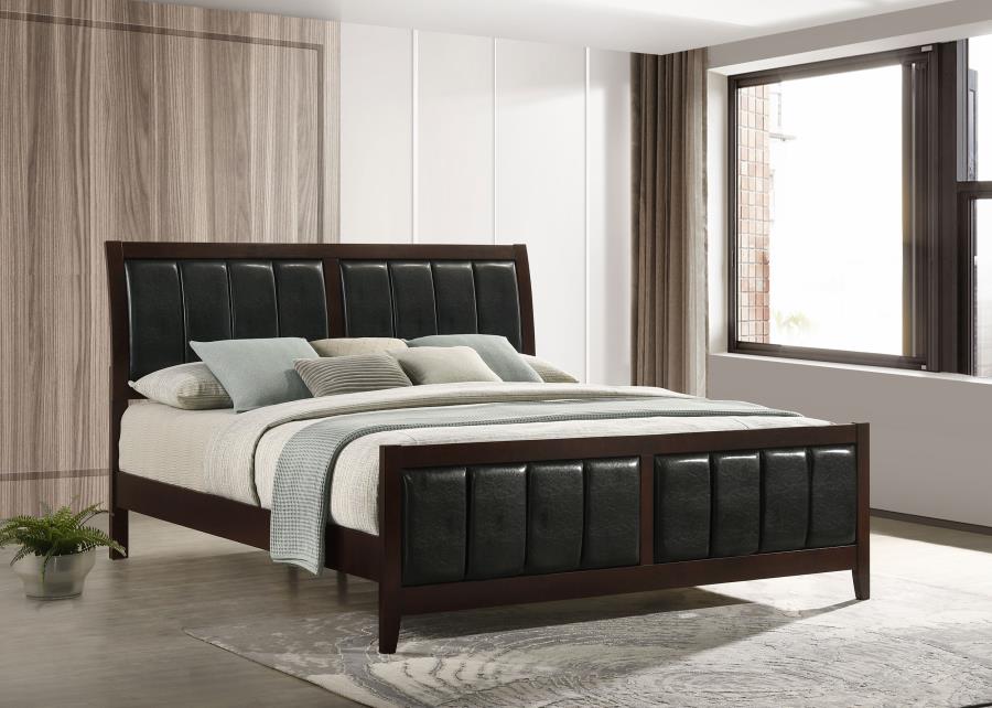 Carlton Wood Eastern King Panel Bed Cappuccino - 202091KE