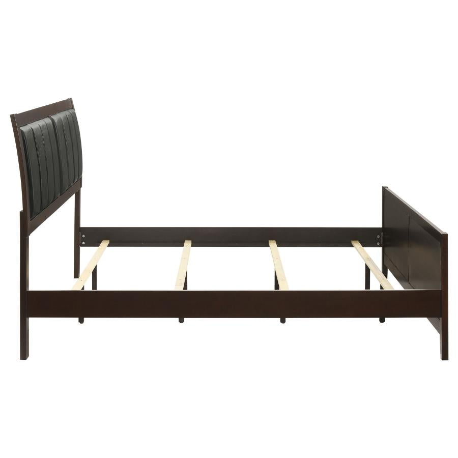 Carlton Wood Eastern King Panel Bed Cappuccino - 202091KE