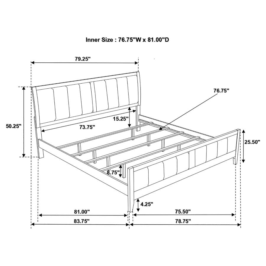 Carlton Wood Eastern King Panel Bed Cappuccino - 202091KE