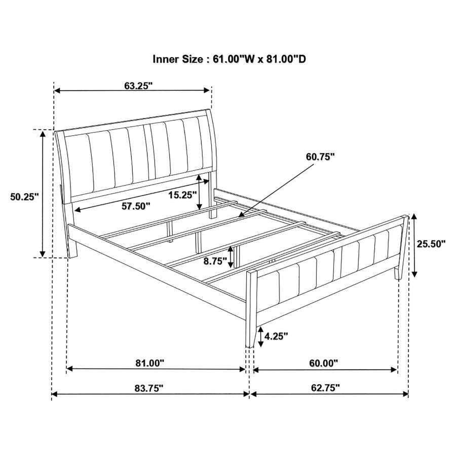 Carlton Wood Queen Panel Bed Cappuccino - 202091Q