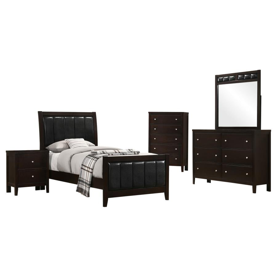 Carlton 5-piece Twin Bedroom Set Cappuccino - 202091T-S5