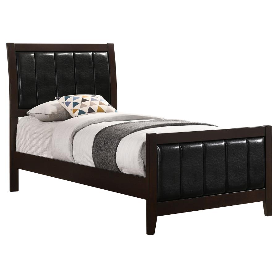Carlton Wood Twin Panel Bed Cappuccino - 202091T