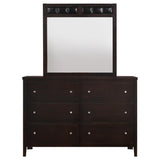 Carlton 6-drawer Dresser with Mirror Cappuccino - 202093M