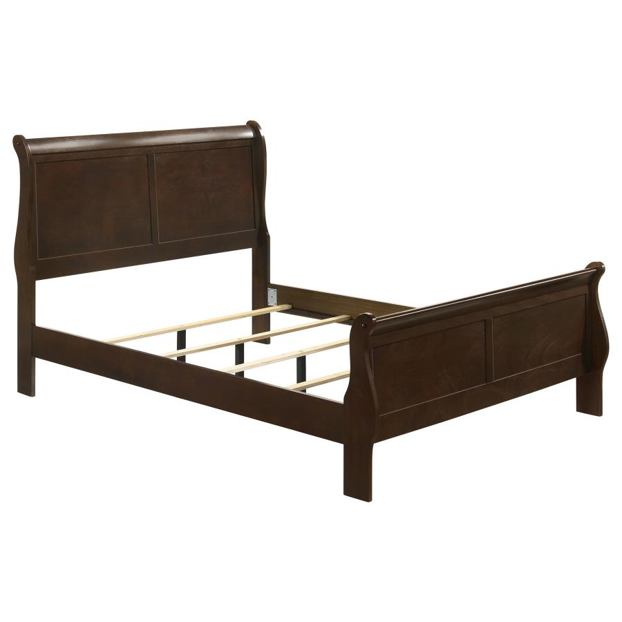 Louis Philippe Wood Full Sleigh Bed Cappuccino - 202411F