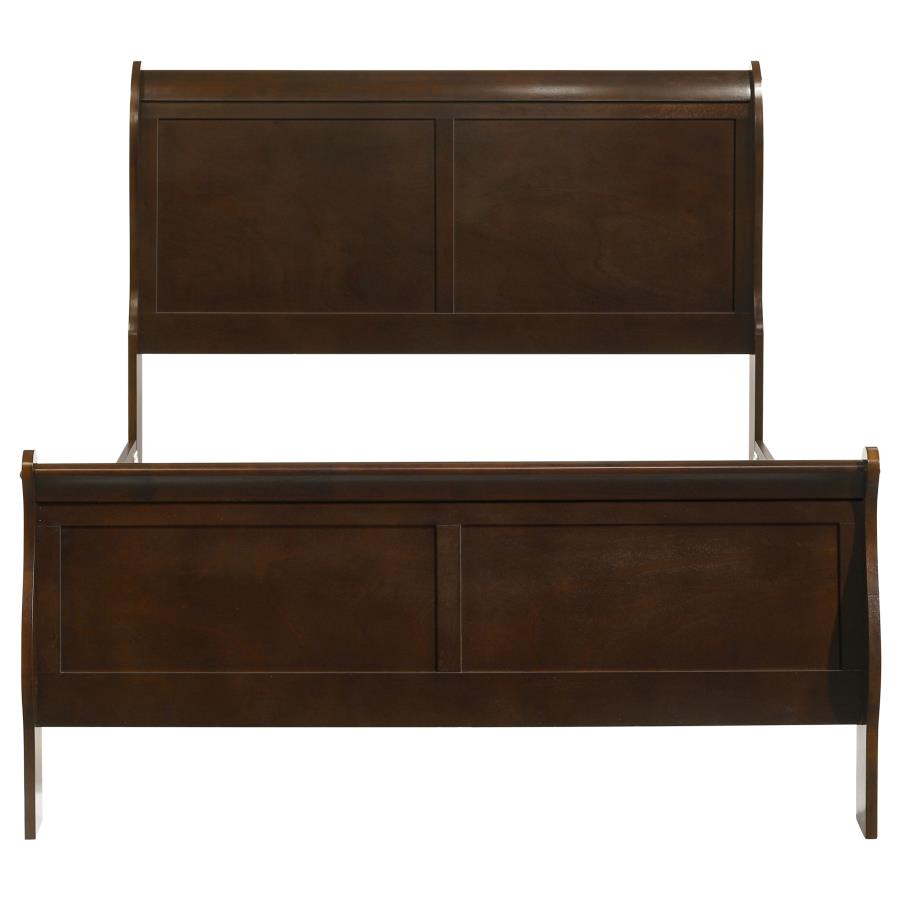 Louis Philippe Wood Full Sleigh Bed Cappuccino - 202411F