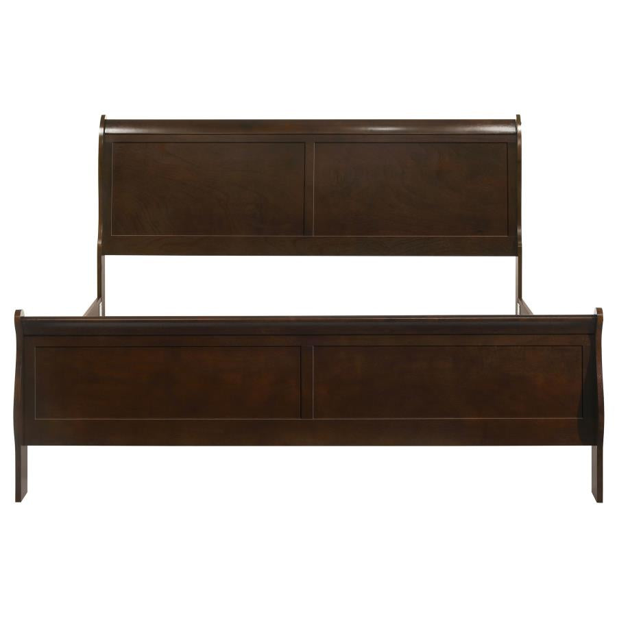Louis Philippe Wood Eastern King Sleigh Bed Cappuccino - 202411KE