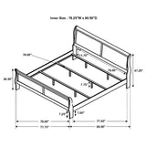 Louis Philippe Wood Eastern King Sleigh Bed Cappuccino - 202411KE