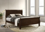 Louis Philippe Wood Queen Sleigh Bed Cappuccino - 202411Q