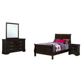 Louis Philippe 4-piece Twin Bedroom Set Cappuccino - 202411T-S4