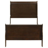 Louis Philippe Wood Twin Sleigh Bed Cappuccino - 202411T