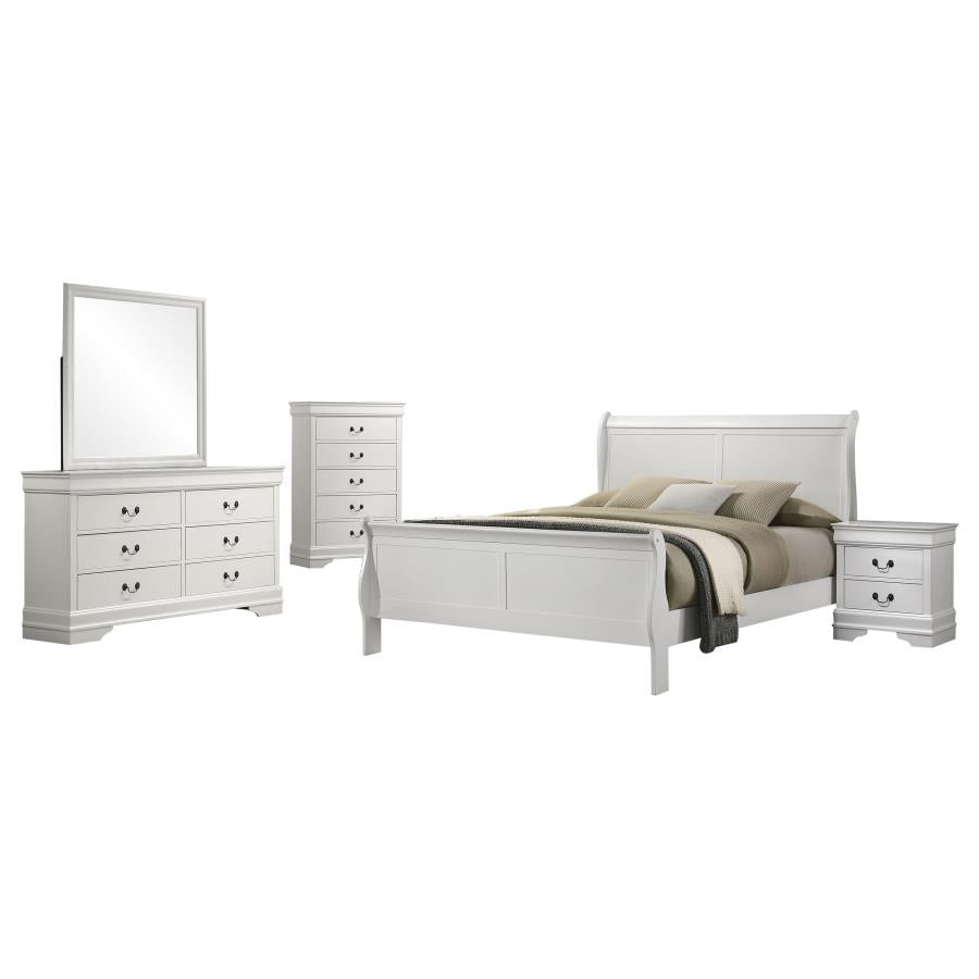 Louis Philippe 5-piece Full Bedroom Set White - 202441F-S5