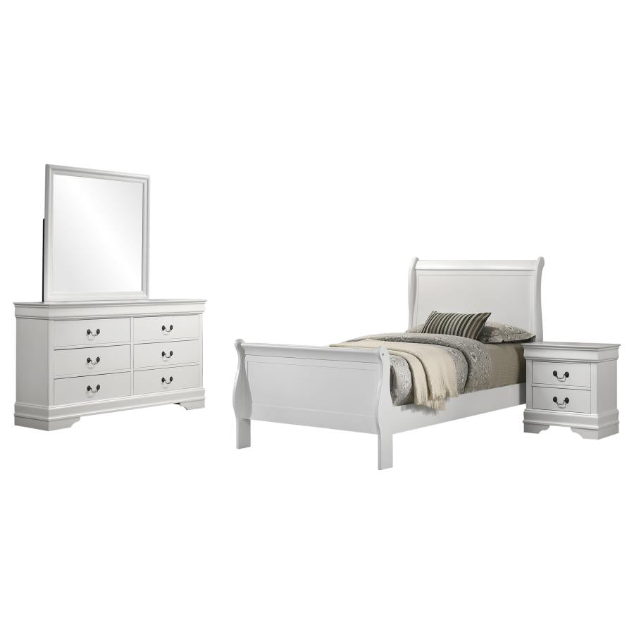 Louis Philippe 4-piece Twin Bedroom Set White - 202441T-S4