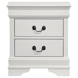Louis Philippe 2-drawer Nightstand Bedside Table White - 202442