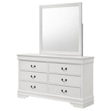 Louis Philippe 6-drawer Dresser and Mirror White - 202443M