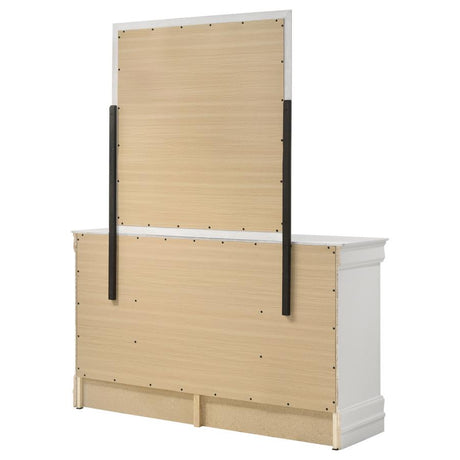 Louis Philippe 6-drawer Dresser and Mirror White - 202443M
