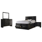 Briana 4-piece Eastern King Bedroom Set Black - 202701KE-S4