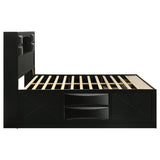 Briana Wood Eastern King Storage Bookcase Bed Black - 202701KE