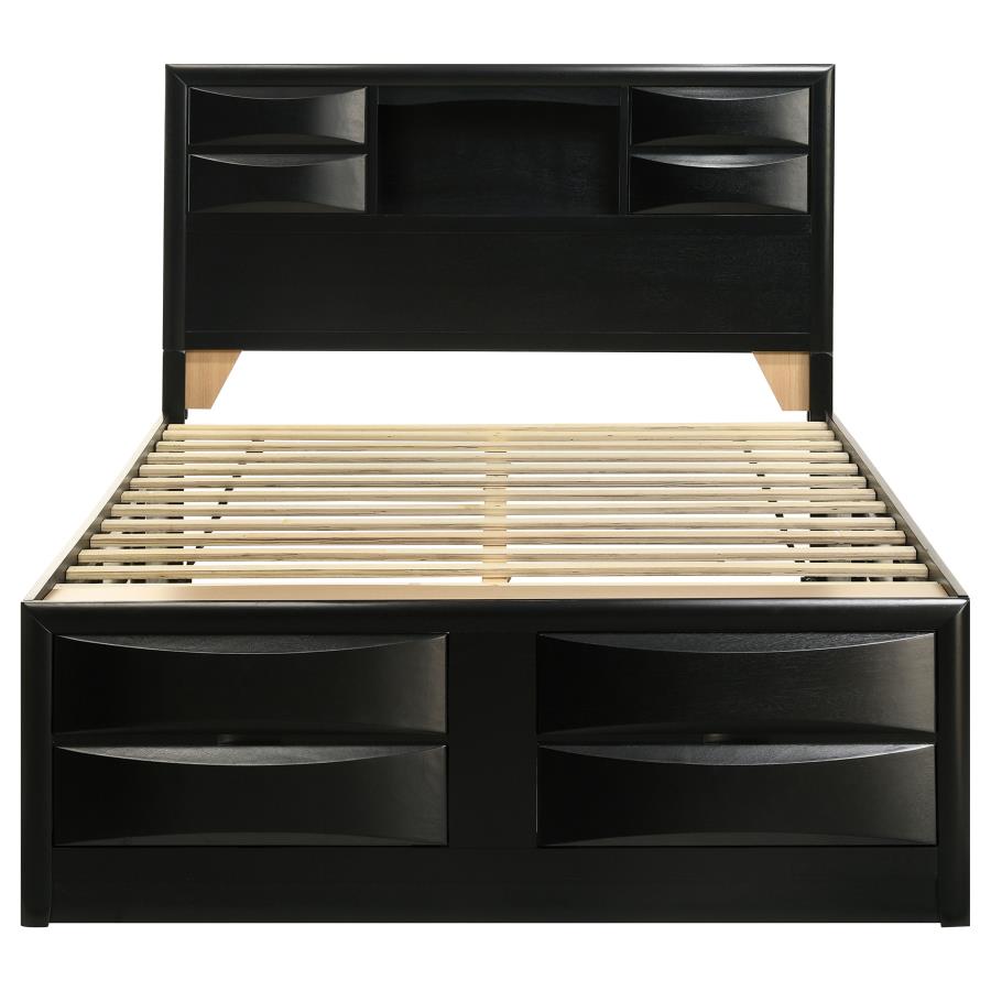 Briana Wood Queen Storage Bookcase Bed Black - 202701Q