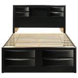 Briana Wood Queen Storage Bookcase Bed Black - 202701Q