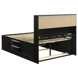 Briana Wood Queen Storage Bookcase Bed Black - 202701Q
