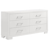 Jessica 5-piece Eastern King LED Bedroom Set Snow White - 202990KE-S5P