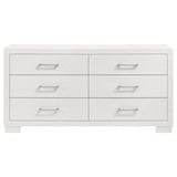 Jessica 5-piece Eastern King LED Bedroom Set Snow White - 202990KE-S5P