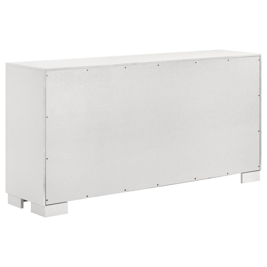 Jessica 5-piece Eastern King LED Bedroom Set Snow White - 202990KE-S5P