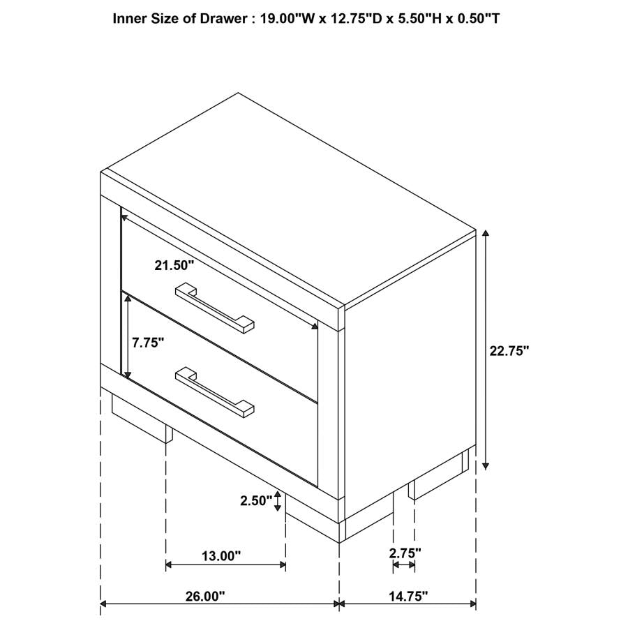 Jessica 5-piece Eastern King LED Bedroom Set Snow White - 202990KE-S5P