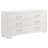 Jessica 6-piece Eastern King LED Bedroom Set Snow White - 202990KE-S6P
