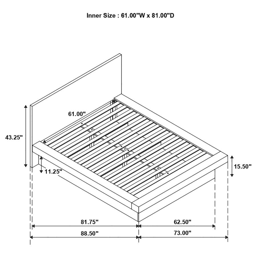 Jessica Wood Queen LED Panel Bed Snow White - 202990Q