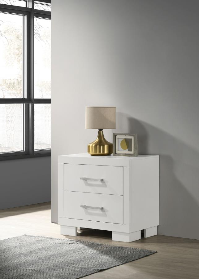 Jessica 2-drawer Nightstand Snow White - 202992