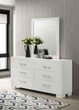 Jessica 6-drawer Dresser with Mirror Snow White - 202993M