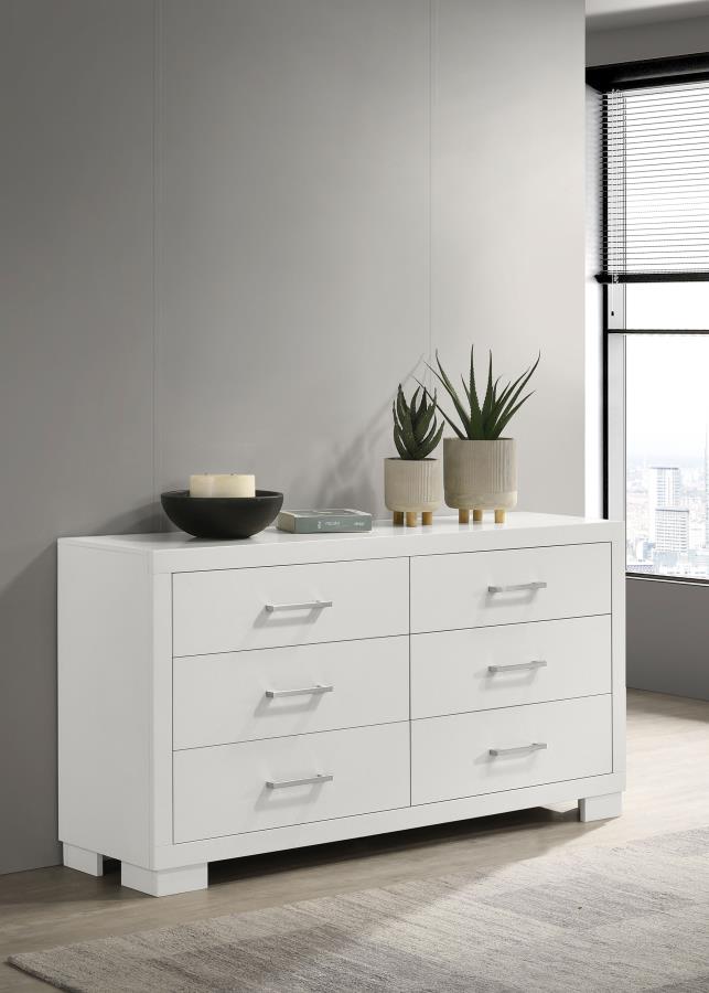 Jessica 6-drawer Dresser Snow White - 202993