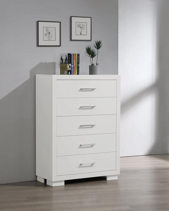 Jessica 5-drawer Bedroom Chest Snow White - 202995
