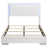 Felicity Wood Full LED Panel Bed White High Gloss - 203500F